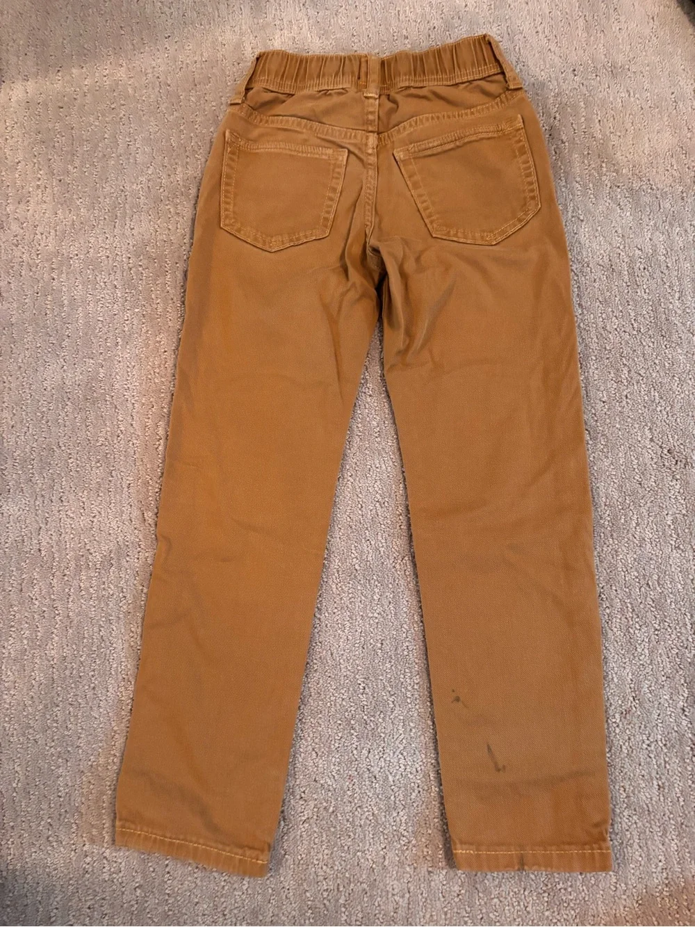 GAP Slim Straight Jeans in Tan with Drawstring Waist